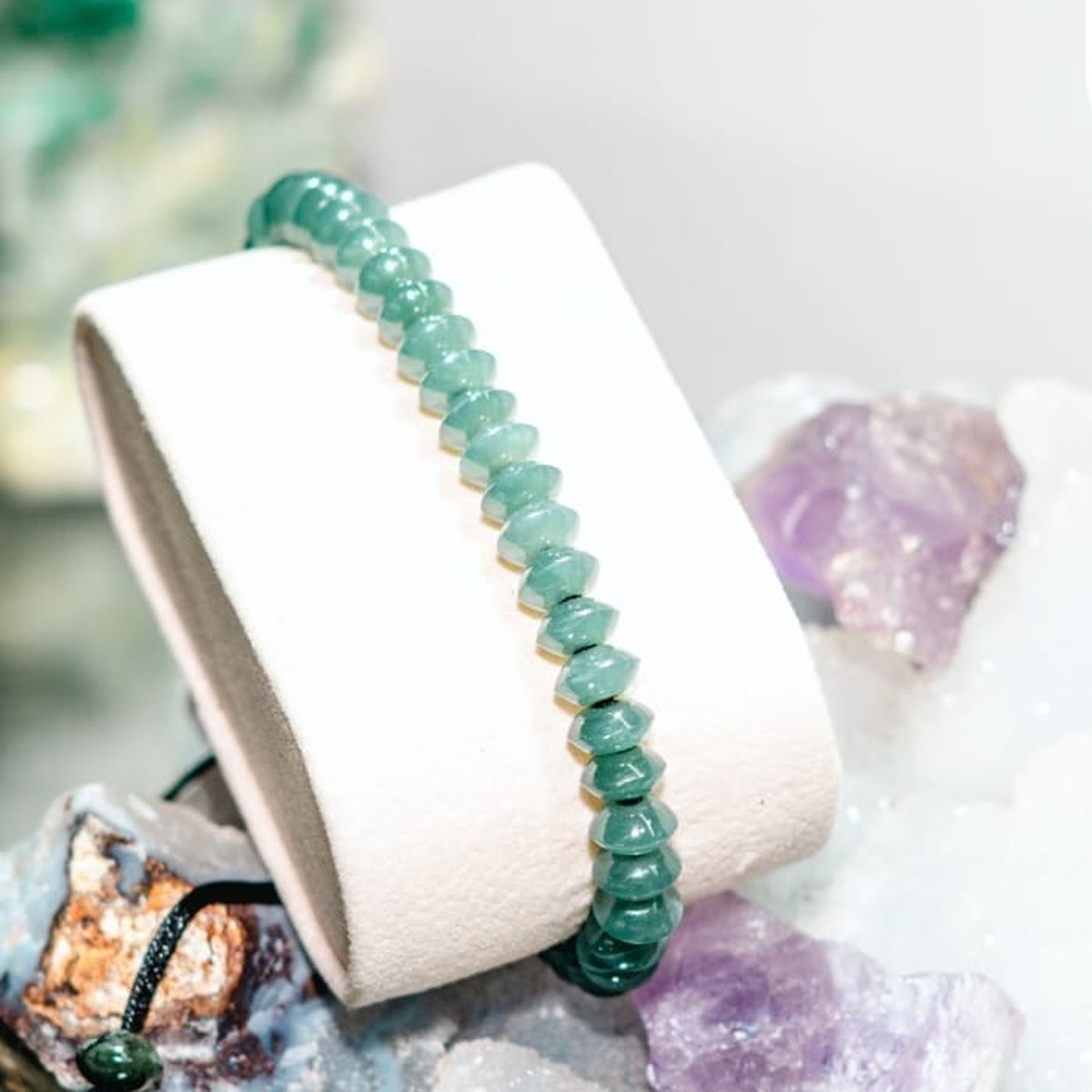 Threaded Jade Bracelet, a real Guatemalan jade bracelet, piece B-117 — delivered in Flushing, Queens