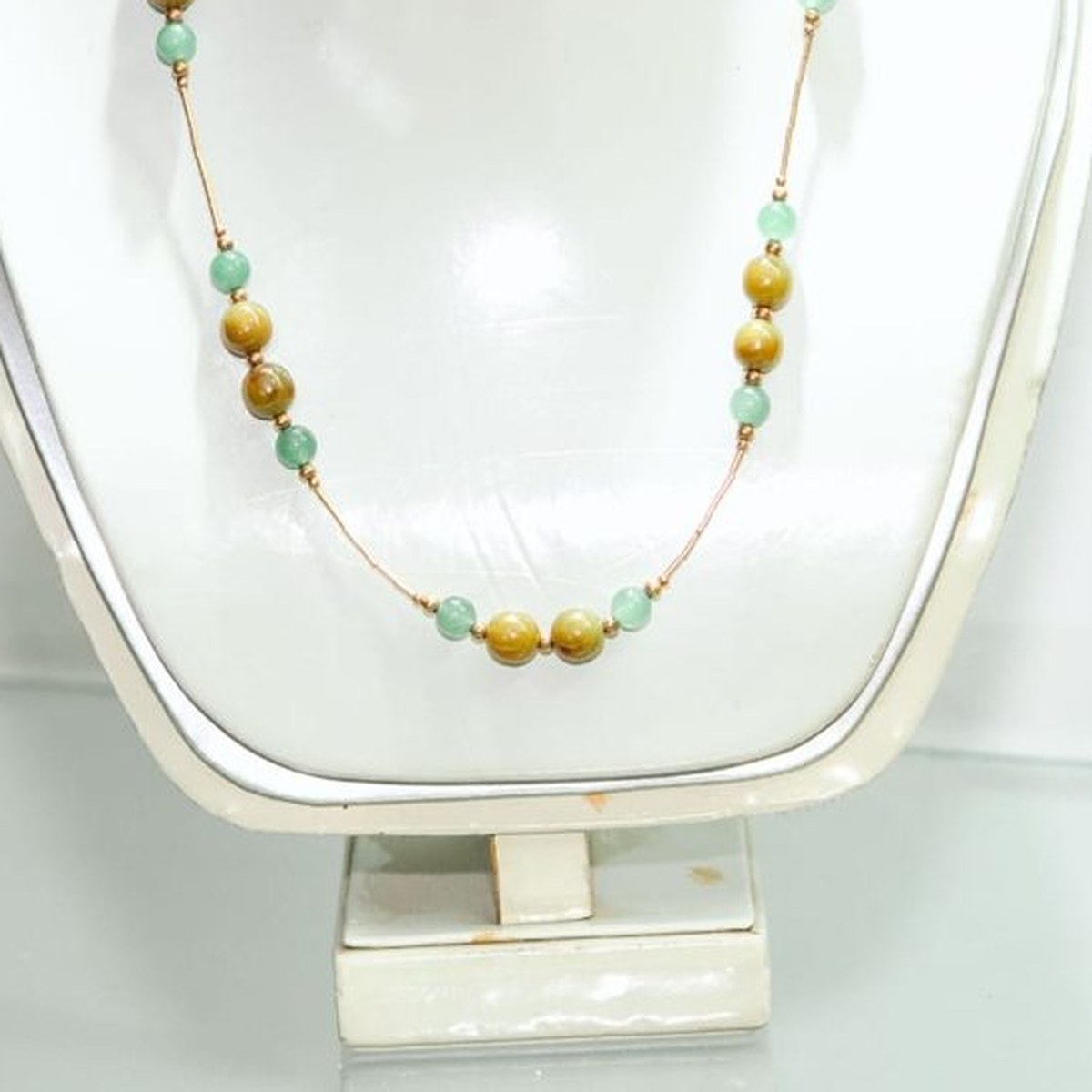 Honey Jade Necklace, a real Guatemalan jade necklace, piece N-019 — delivered in Flushing, Queens