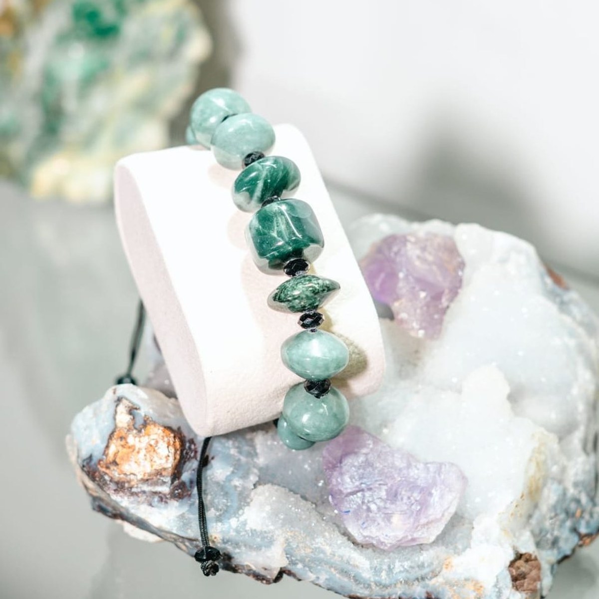 Jade Nugget Bracelet, a real Guatemalan jade bracelet, piece B-115 — delivered in Flushing, Queens