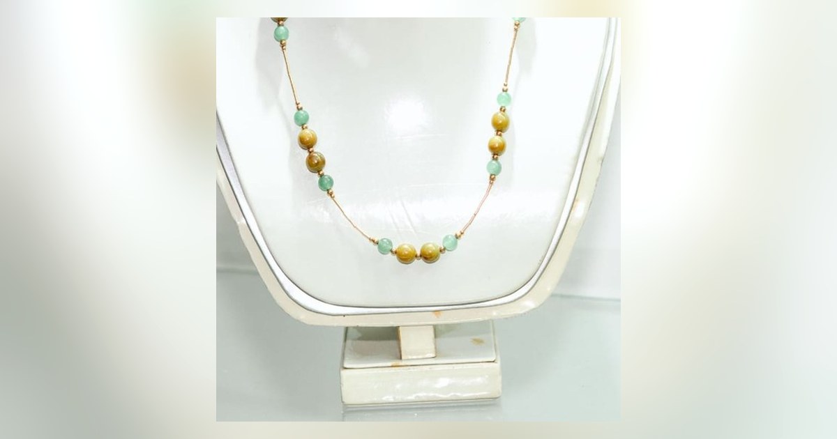 Honey Jade Necklace, a real Guatemalan jade necklace, piece N-019 — delivered in Flushing, Queens