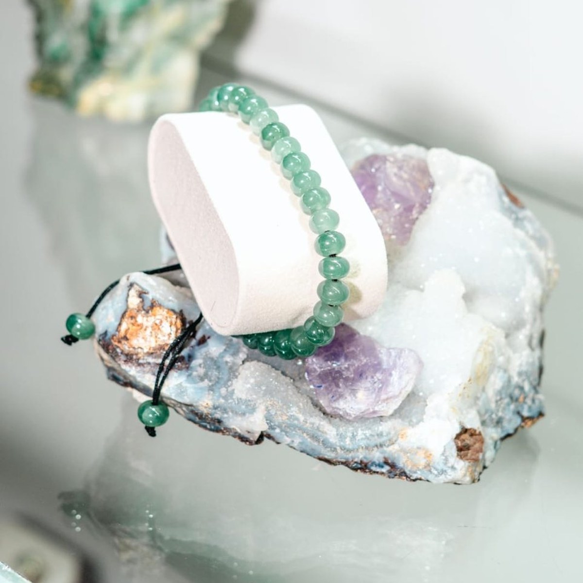Stretch Jade Bracelet, a real Guatemalan jade bracelet, piece B-114 — delivered in Flushing, Queens